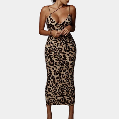 Women's Snake Print Dress - Elegant, Lightweight, All-Season Style