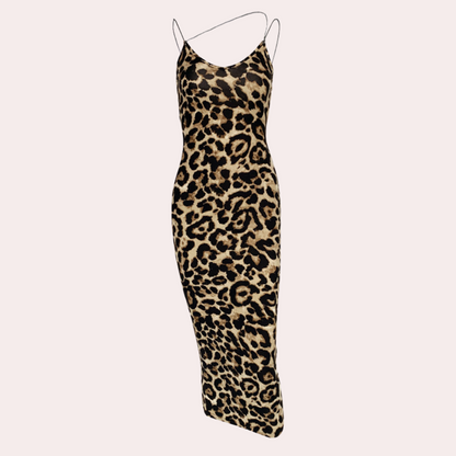 Women's Snake Print Dress - Elegant, Lightweight, All-Season Style