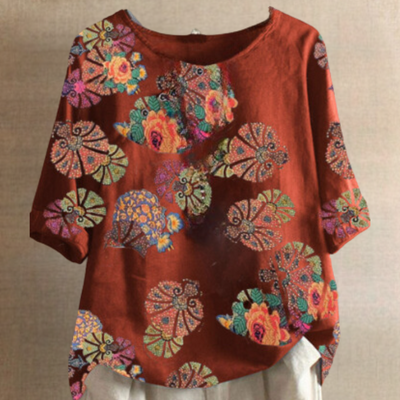 Clarisa - Retro Polyester Blouse with Elegant Design for Modern Style