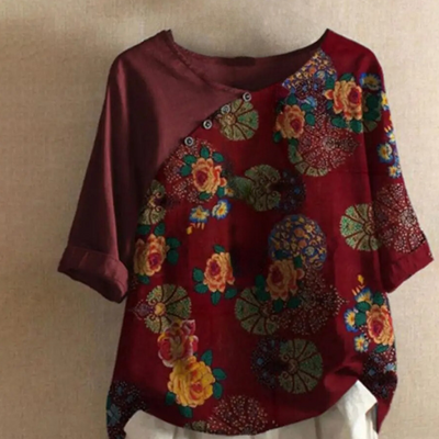 Clarisa - Retro Polyester Blouse with Elegant Design for Modern Style