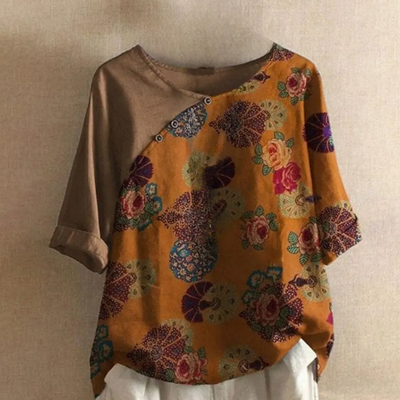 Clarisa - Retro Polyester Blouse with Elegant Design for Modern Style