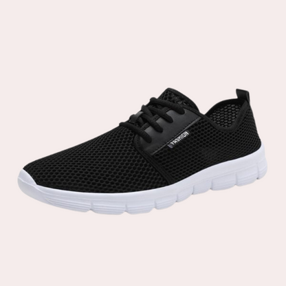 Men’s Casual Sneakers - Synthetic Leather - Lace-Up - Rubber Sole - Low-Top Comfortable