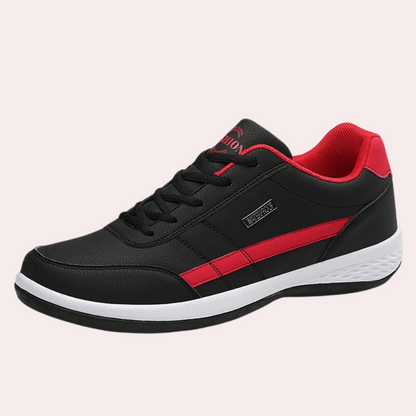 Men’s Casual Sneakers - Synthetic Leather - Lace-Up - Rubber Sole - Low-Top Comfortable