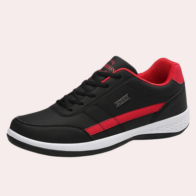 Men’s Casual Sneakers - Synthetic Leather - Lace-Up - Rubber Sole - Low-Top Comfortable