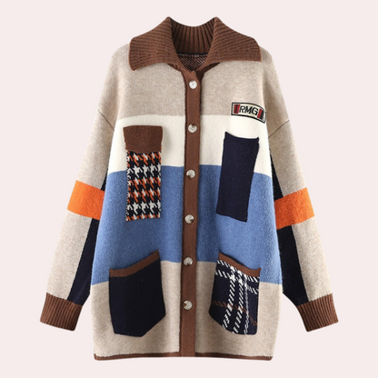 Women's stylish knitted oversized coat