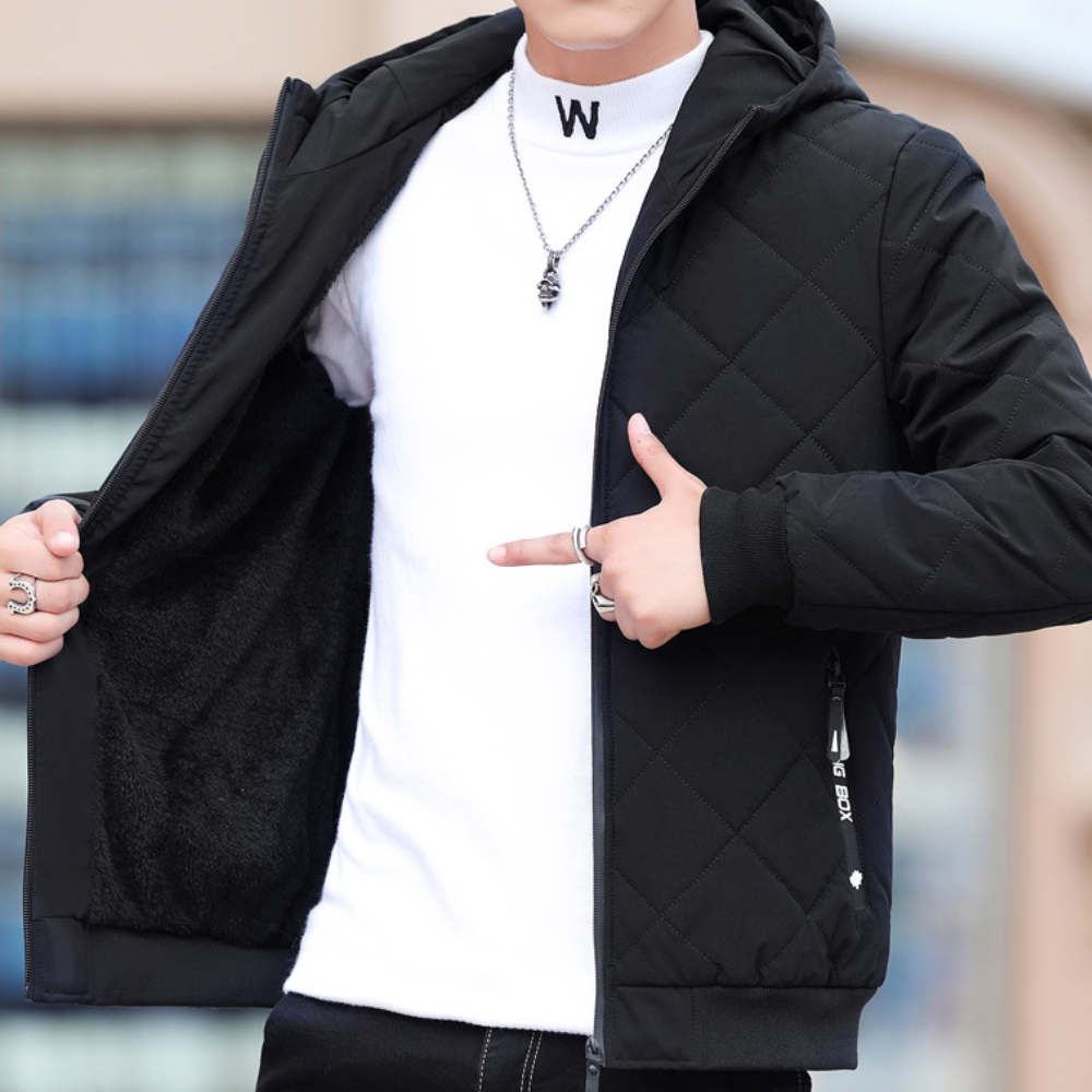 Men's relaxed fit hooded jacket