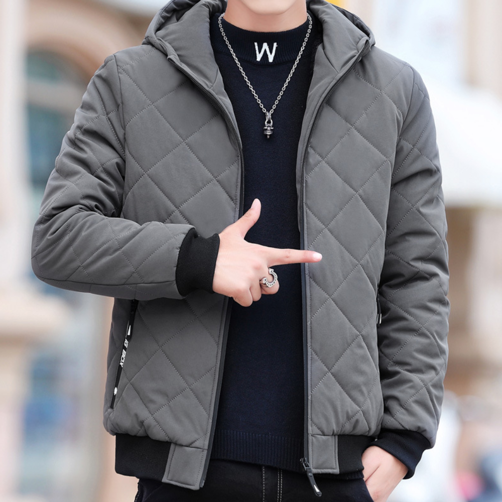 Men's relaxed fit hooded jacket