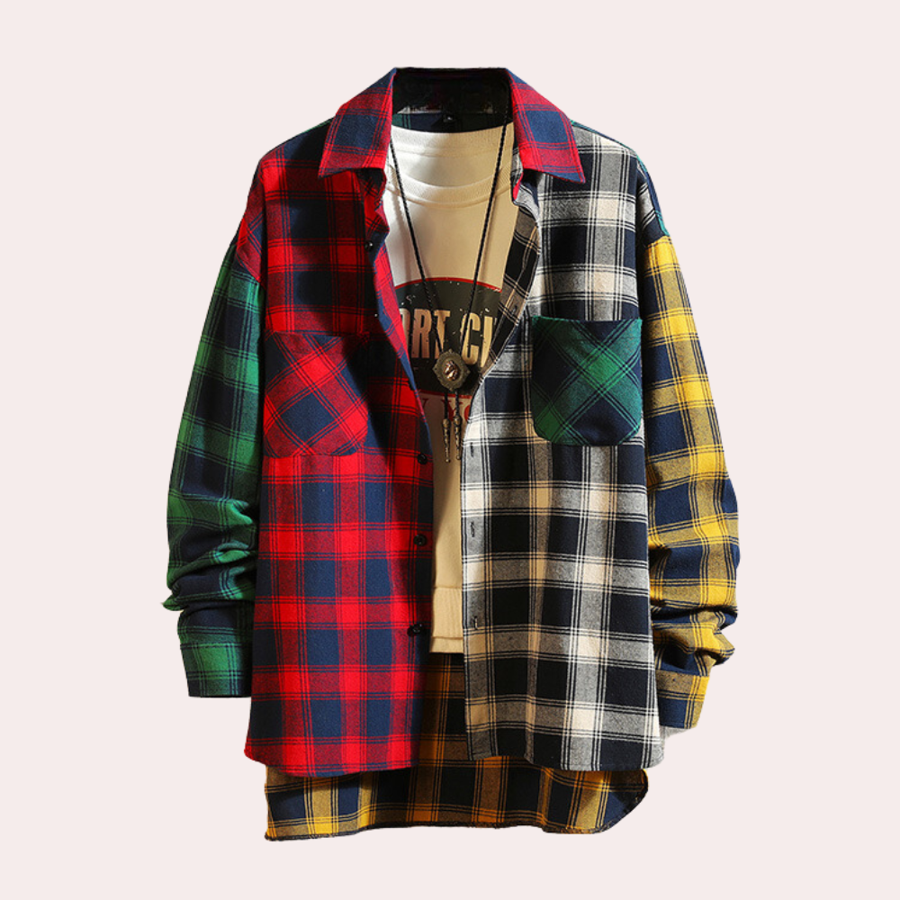 Men's colorful checkered shirt