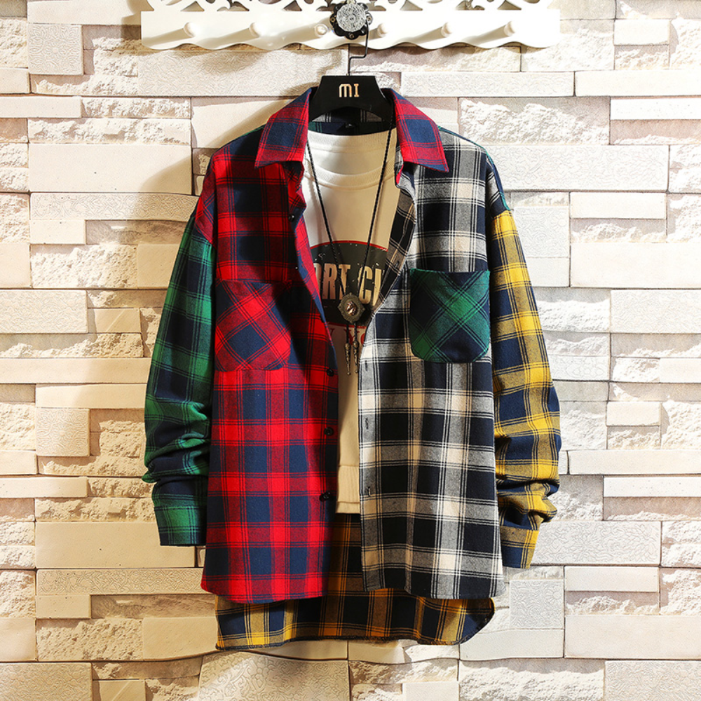 Men's colorful checkered shirt