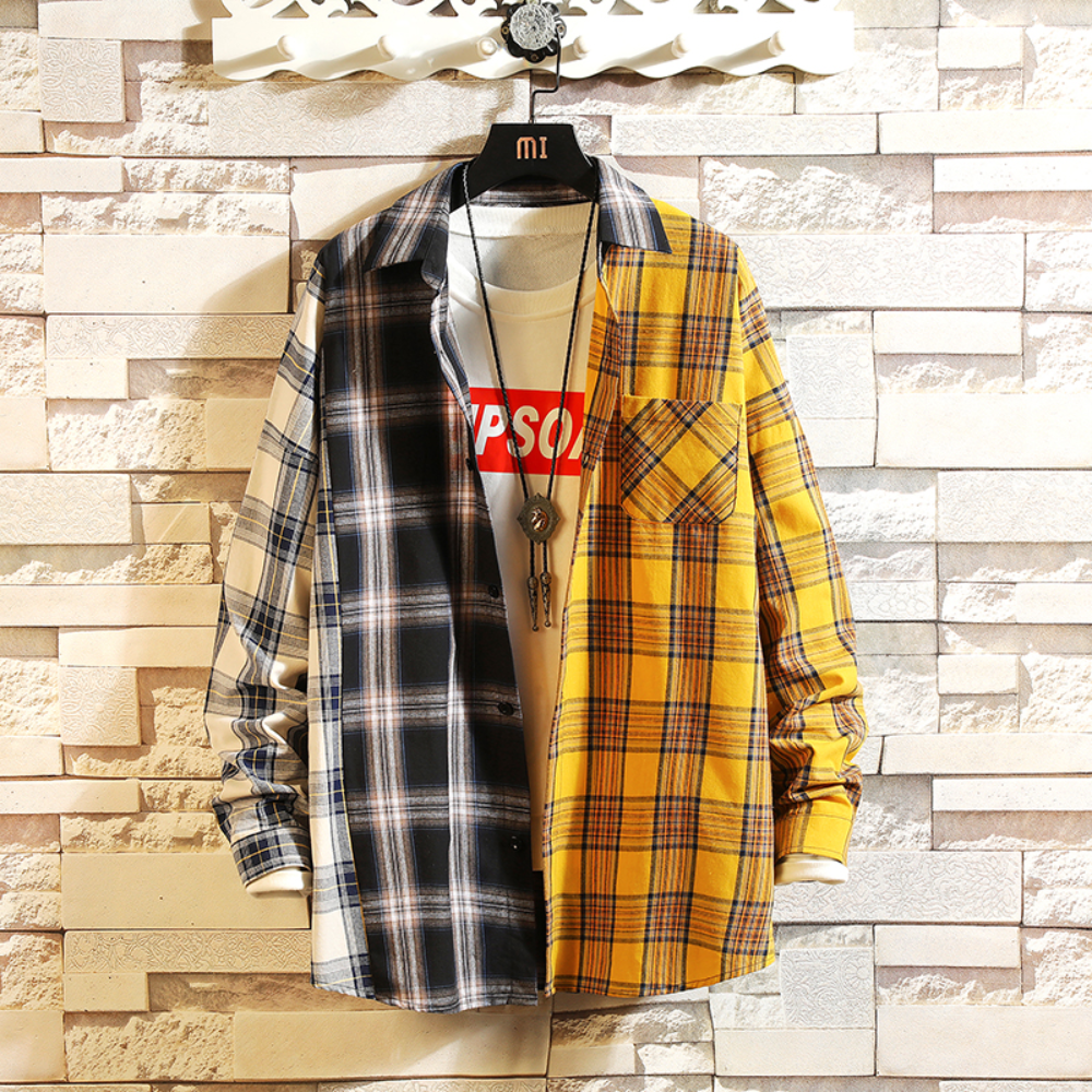 Men's colorful checkered shirt