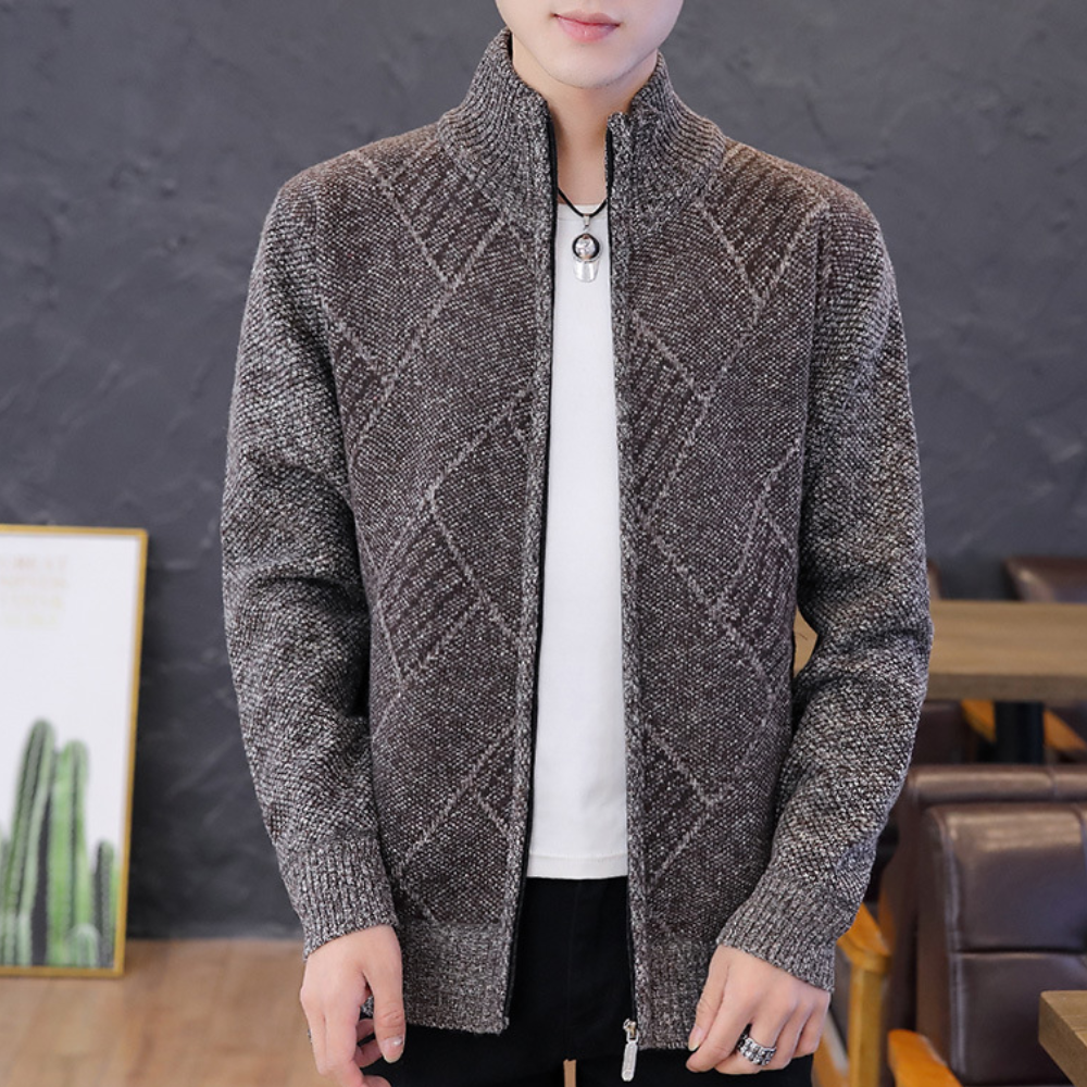 Men's modern classic knitted cardigan