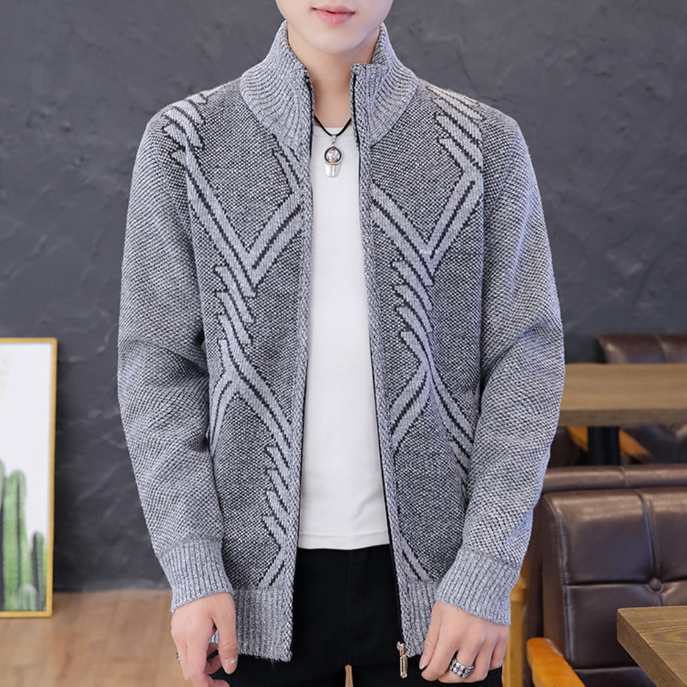 Men's modern classic knitted cardigan