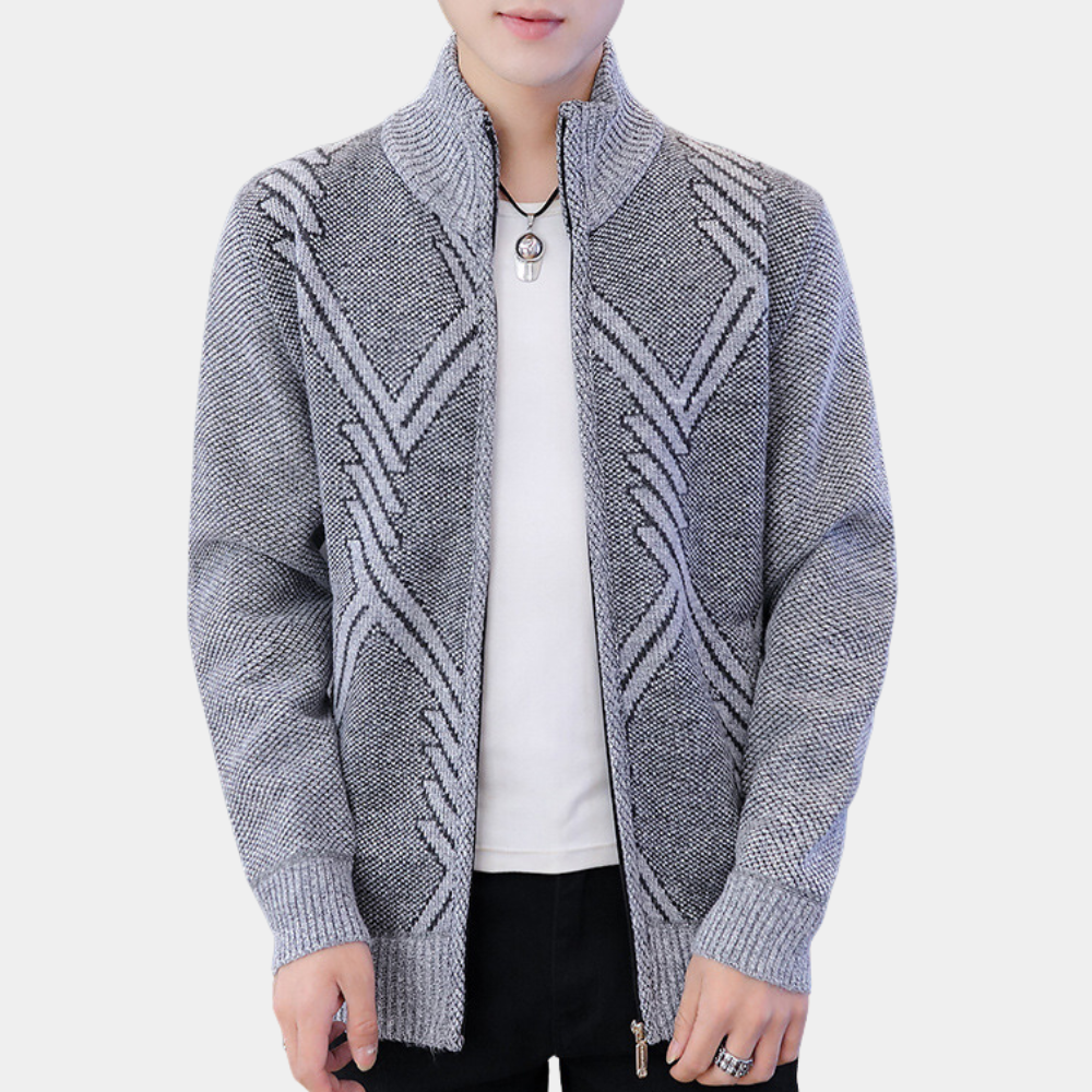 Men's modern classic knitted cardigan