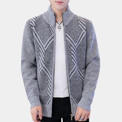 Men's modern classic knitted cardigan