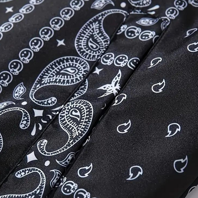 Men's trendy long sleeve jacket with paisley pattern