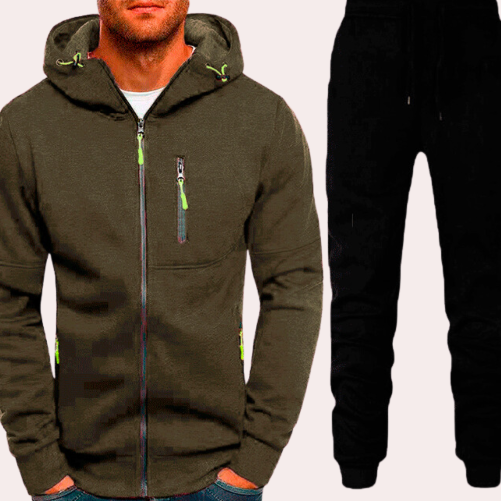 Men's casual set with hoodie and pants