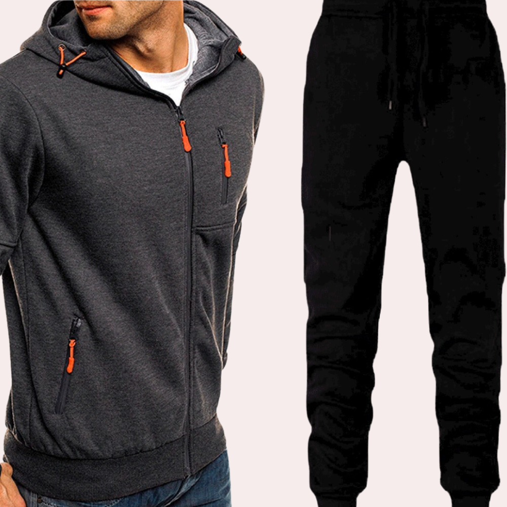 Men's casual set with hoodie and pants