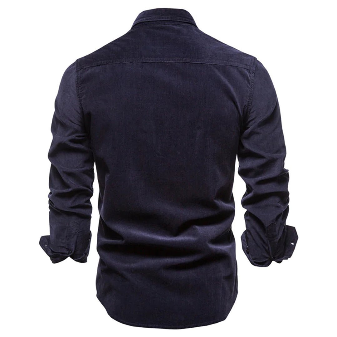 Men’s Corduroy Shirt - Long Sleeve - Button-Down - Spread Collar - Chest Pockets