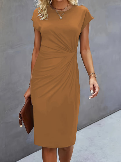 Trendy Comfortable Dress with Round Neckline – For Women