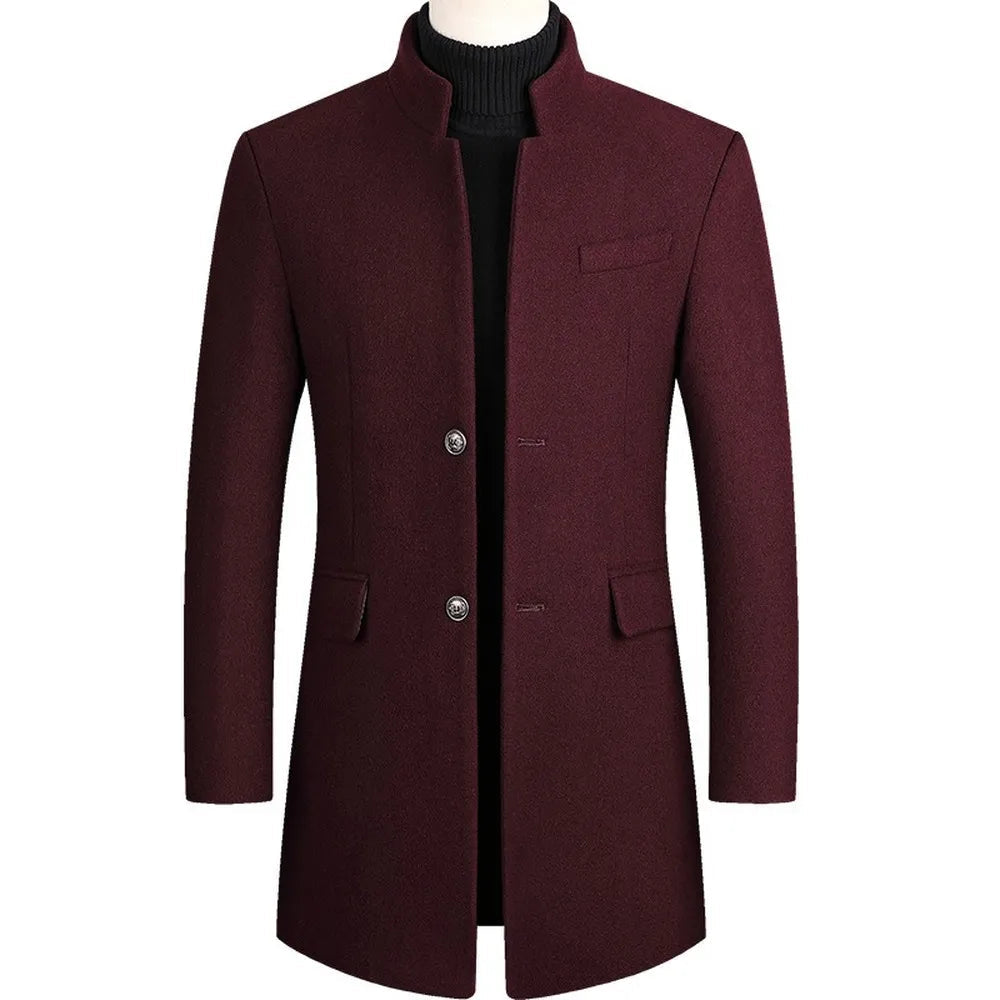 Men's standing collar long sleeve blazer