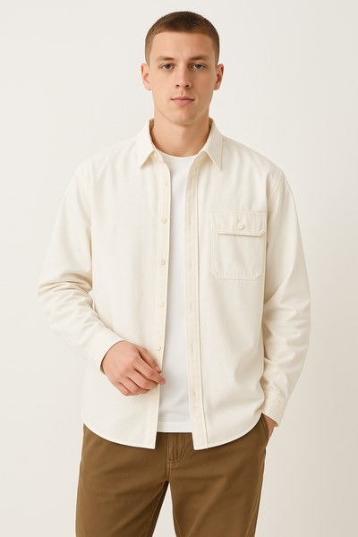 Men’s Button-Down Shirt – Relaxed Fit – Long Sleeve Casual Wear