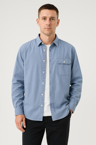 Men’s Button-Down Shirt – Relaxed Fit – Long Sleeve Casual Wear