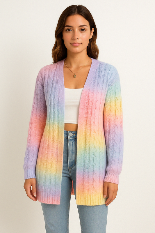 Women’s Cardigan – Oversized Fit – Cable Knit – Open Front – Soft Knit Casual Layer