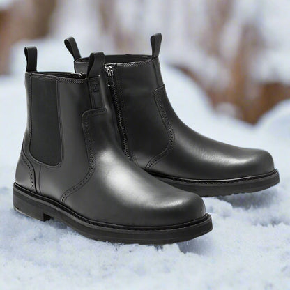 Men’s Chelsea Boots – Snug Fit – Suede-Like Texture – Elastic Sides – Rubber Sole