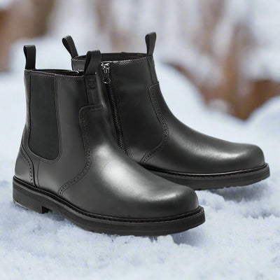 Men’s Chelsea Boots – Snug Fit – Suede-Like Texture – Elastic Sides – Rubber Sole
