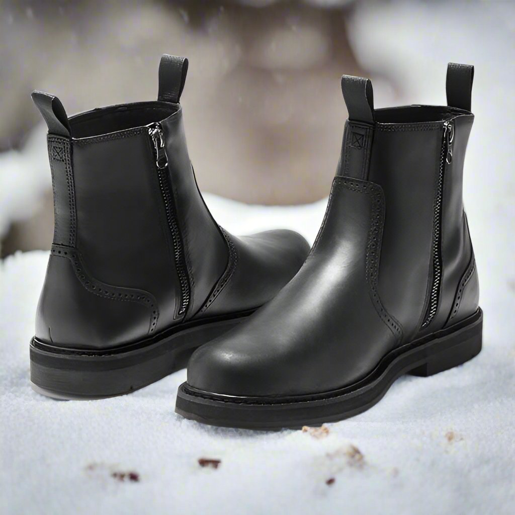 Men’s Chelsea Boots – Snug Fit – Suede-Like Texture – Elastic Sides – Rubber Sole