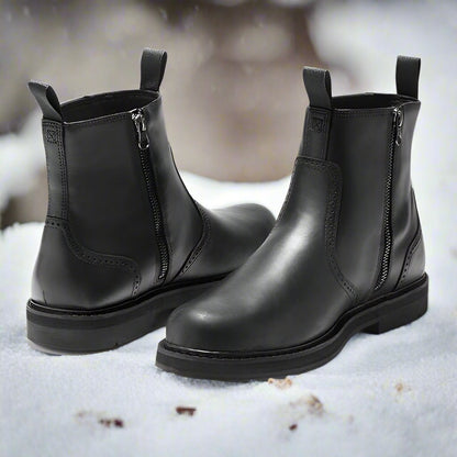 Men’s Chelsea Boots – Snug Fit – Suede-Like Texture – Elastic Sides – Rubber Sole
