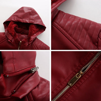 Jacket with detachable hood for women