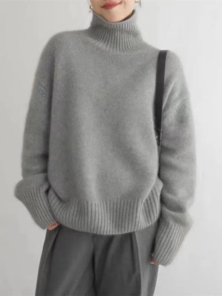 Women's elegant high neck sweater