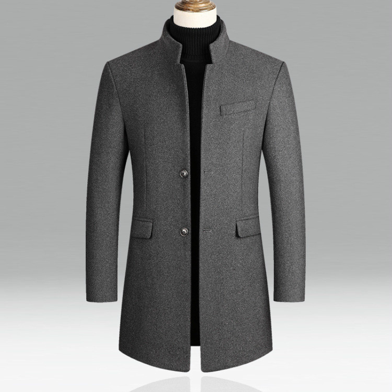 Men's standing collar long sleeve blazer