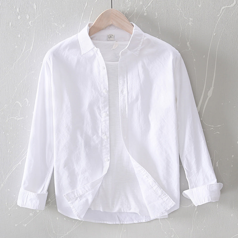 Men’s Button-Up Shirt - Relaxed Fit - Long Sleeve Casual Wear