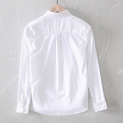 Men’s Button-Up Shirt - Relaxed Fit - Long Sleeve Casual Wear