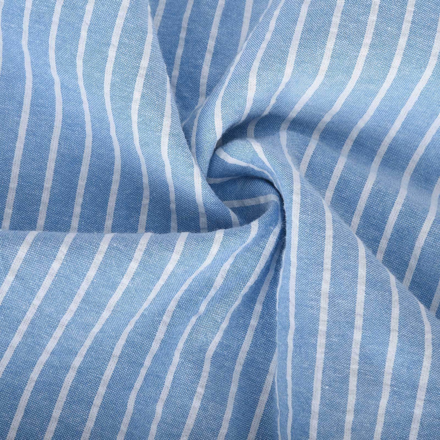 Men's Short-Sleeve Button-Up Shirt - Classic Collar - Relaxed Fit - Striped Pattern