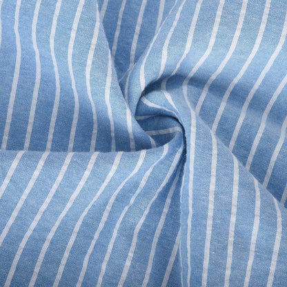 Men's Short-Sleeve Button-Up Shirt - Classic Collar - Relaxed Fit - Striped Pattern