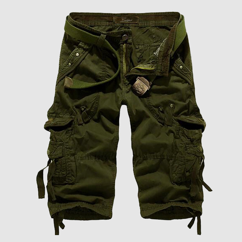 Men's Cargo Shorts - Knee-Length - Multiple Pockets - Breathable - Belted Fit