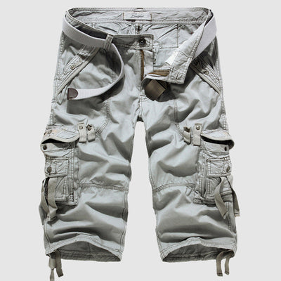 Men's Cargo Shorts - Knee-Length - Multiple Pockets - Breathable - Belted Fit