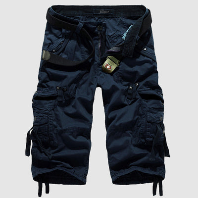 Men's Cargo Shorts - Knee-Length - Multiple Pockets - Breathable - Belted Fit