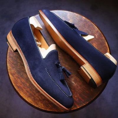 Men’s Suede Loafers – Tassel Detail – Classic Fit – Rounded Toe – Smart Casual Style