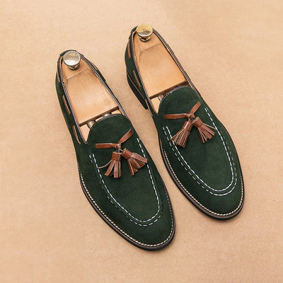 Men’s Suede Loafers – Tassel Detail – Classic Fit – Rounded Toe – Smart Casual Style