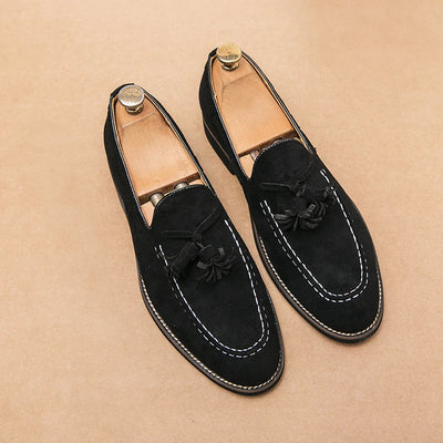 Men’s Suede Loafers – Tassel Detail – Classic Fit – Rounded Toe – Smart Casual Style
