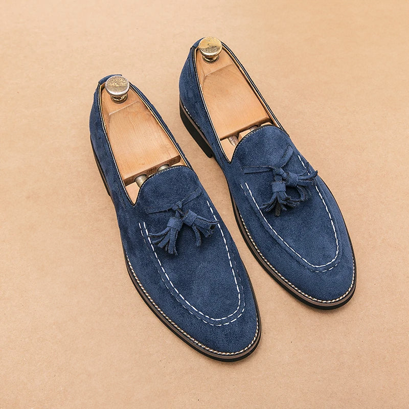 Men’s Suede Loafers – Tassel Detail – Classic Fit – Rounded Toe – Smart Casual Style
