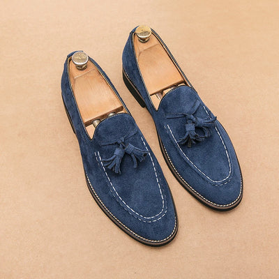 Men’s Suede Loafers – Tassel Detail – Classic Fit – Rounded Toe – Smart Casual Style