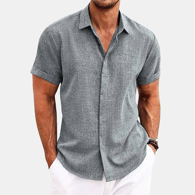 Men’s Short-Sleeve Shirt – Relaxed Fit – Button-Up Spread Collar – Breathable Fabric