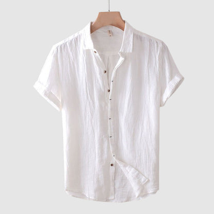 Men's casual short-arm shirt with slap collar