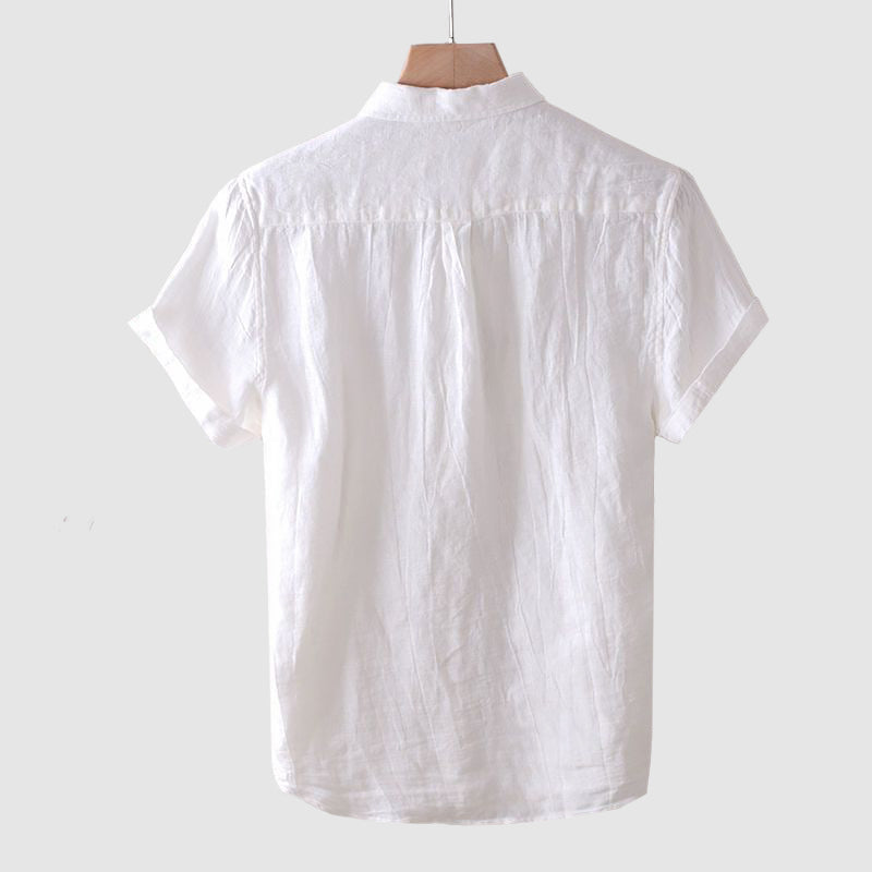 Men's casual short-arm shirt with slap collar