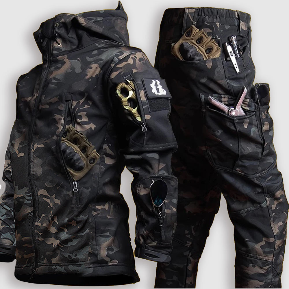 Men's camouflage jacket and matching pants winter set